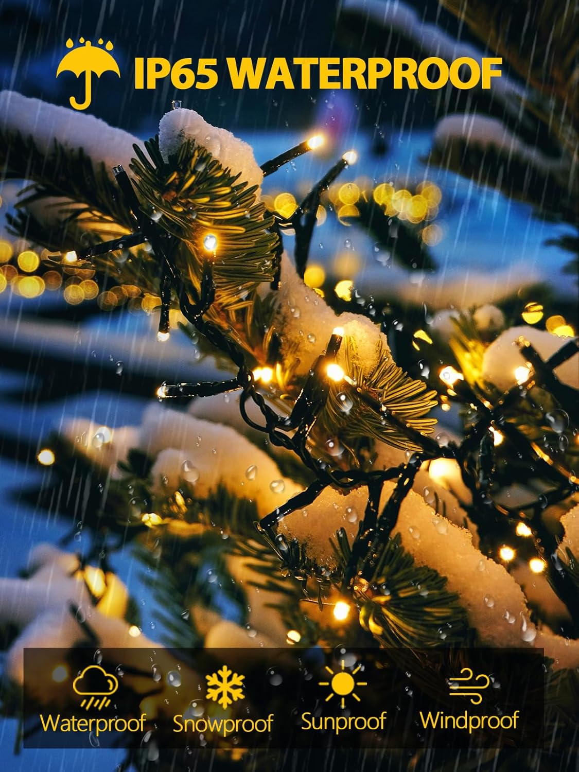 2 Pack 200 LED Solar String Lights for Outside, Solar Christmas Lights Outdoor Waterproof, Solar