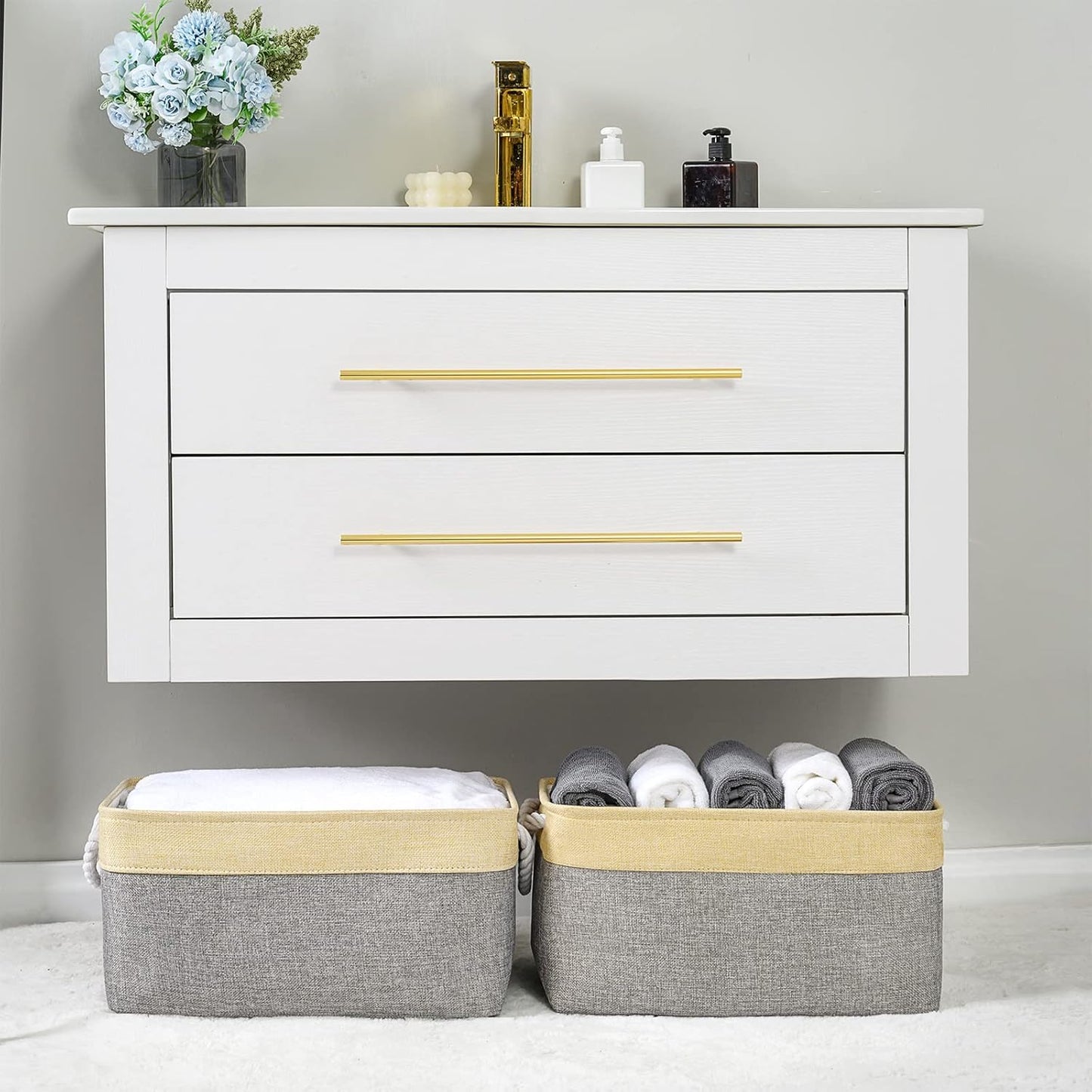 TheWarmHome Storage Basket for Organizing - 3 Pack 14x10x7 inch Large Collapsible Storage Bin for