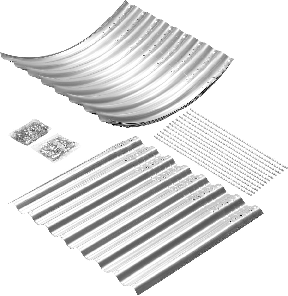 Land Guard 8x4x3ft Oval Galvanized Raised Garden Beds, Large-Capacity Metal Planter Box Outdoor