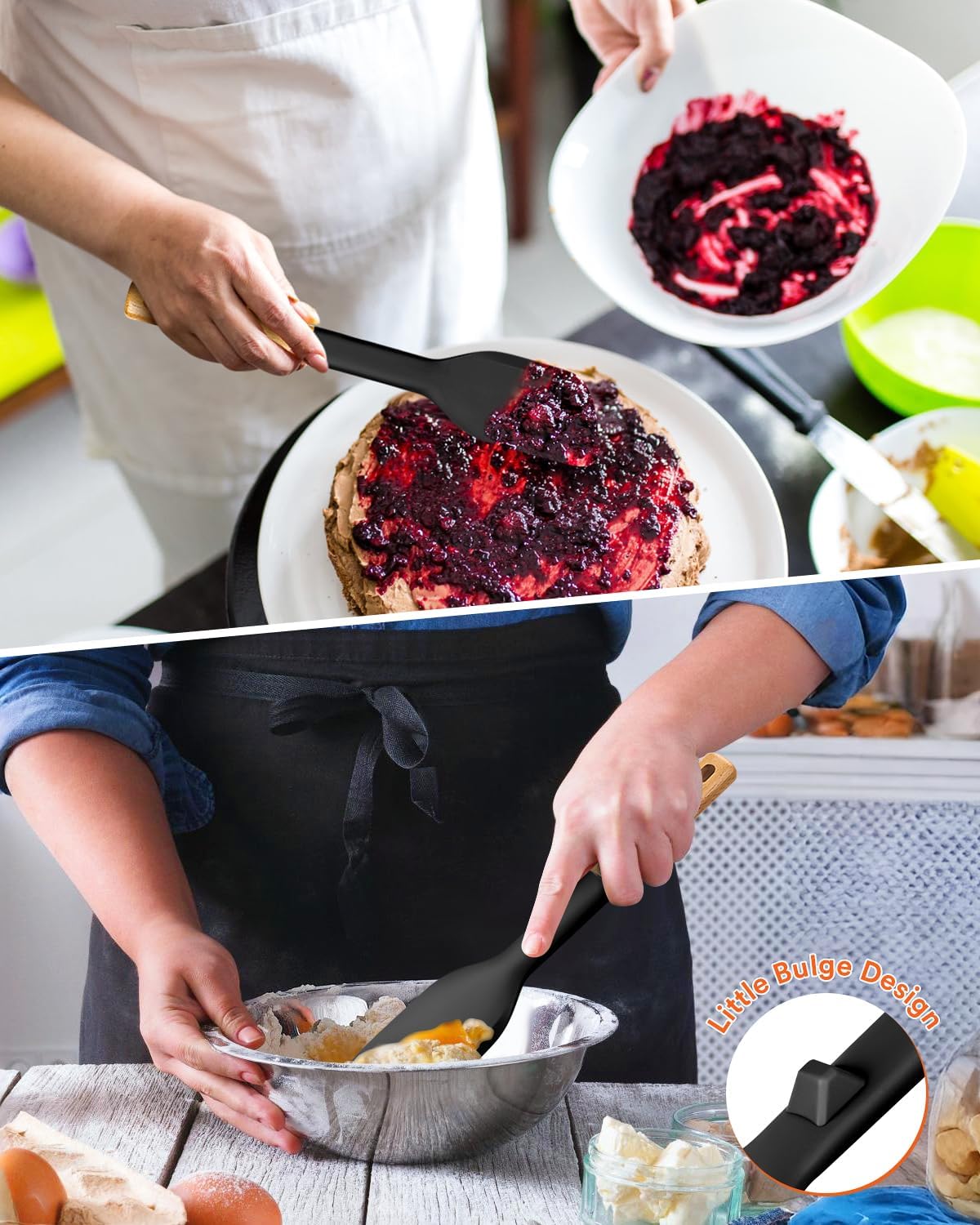 Cooking Spoon and Scraper for Nonstick Cookwares, Great for Cooking and Serving Durable BPA-Free