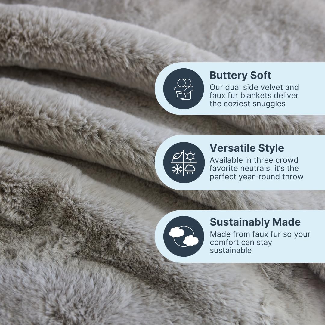 Nuzzie Snuggle Luxe Premium Soft Eco-Conscious Cozy Throw Blanket for Perfect Comfort - Earl Grey