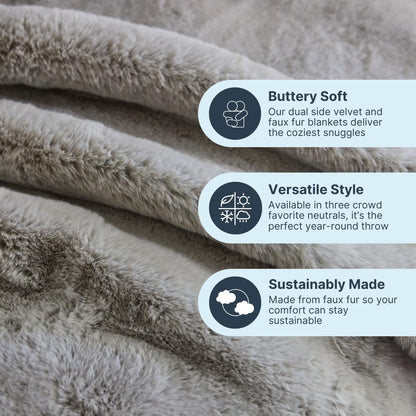 Nuzzie Snuggle Luxe Premium Soft Eco-Conscious Cozy Throw Blanket for Perfect Comfort - Earl Grey