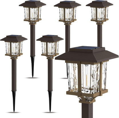 XMCOSY+ Solar Outdoor Lights Waterproof IP65, Solar-Powered Garden/Yard/Pathway Lights with Warm
