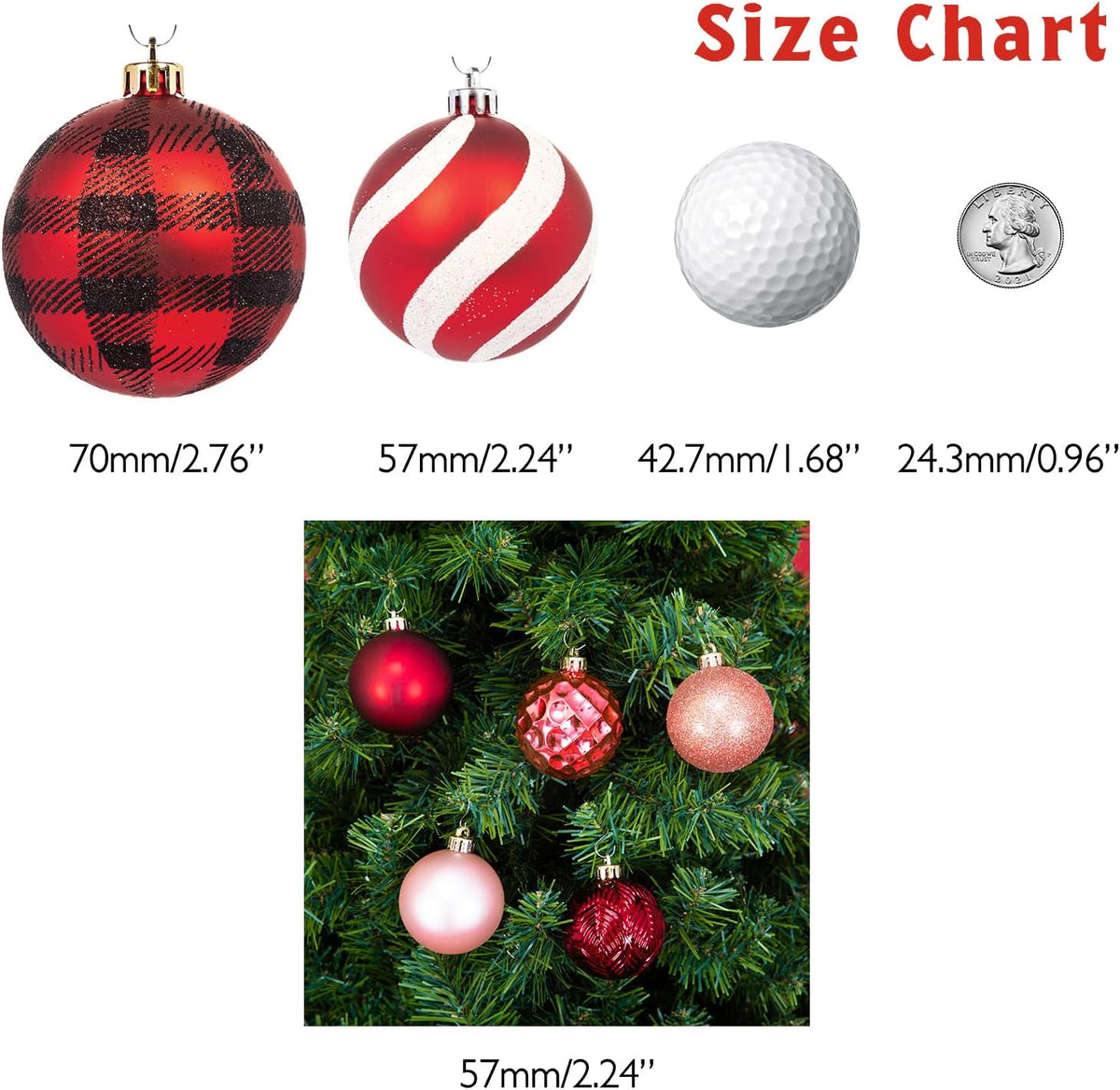 Every Day is Christmas Ornaments, Shatterproof Christmas Tree Ornament Set, Christmas Balls