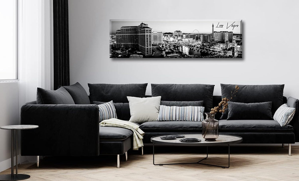 Las Vegas Skyline Wall Art for Living Room American Cityscape Canvas Prints Black and White City