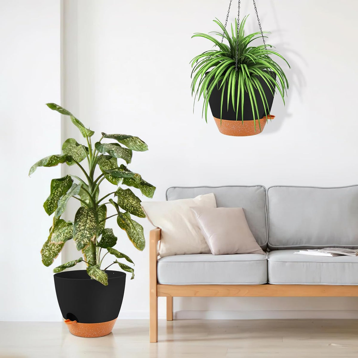 GARDIFE Large Hanging Planter, 12 inch Hanging planters for Indoor. Outdoor Plants, Self Watering