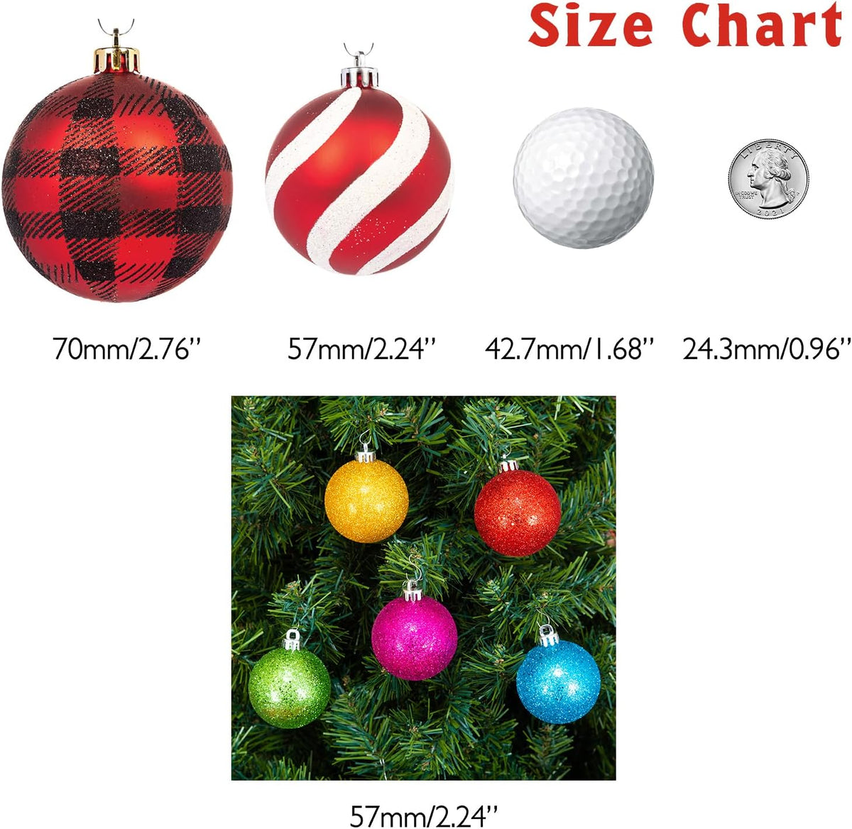 Every Day is Christmas Ornaments, Shatterproof Christmas Tree Ornament Set, Christmas Balls
