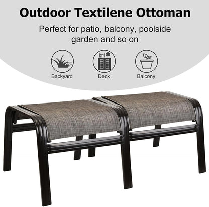 Patio Outdoor Ottoman Footstools Assembled Aluminum Footrest Side Table Small Chairs Patio Ottoman