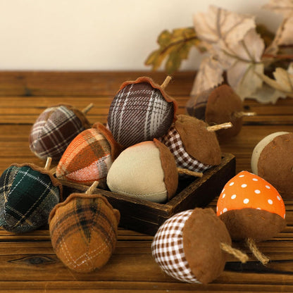 12 Pcs Fall Felt Acorn Ornaments Thanksgiving 3D Fabric Acorn Hanging Ornaments Fall 3.15 Inch