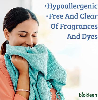 Biokleen Free & Clear Natural 3X Concentrated Liquid Laundry Detergent, 300 Loads, Plant-Based