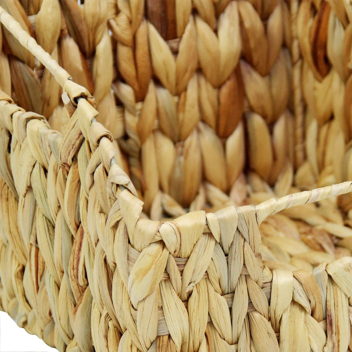 Casaphoria Square Irregular Hyacinth Storage Baskets Natural Hand Woven Water Hyacinth Basket
