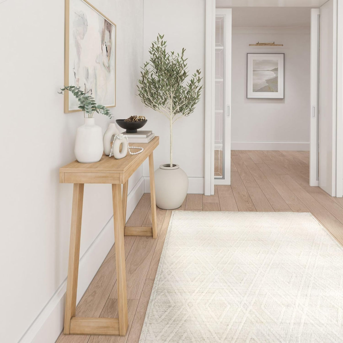 Plank+Beam Solid Wood Console Table, 36 Inch, Sofa Table, Narrow Entryway Table for Hallway, Behind