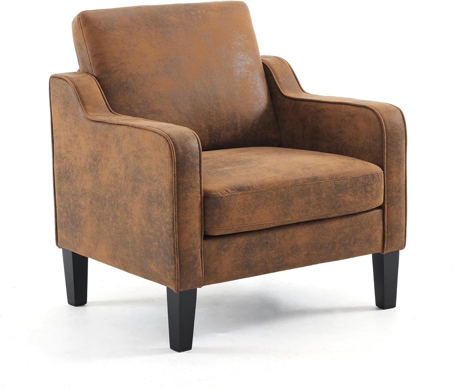 VINGLI Accent Chair for Living Room Chairs Rustic Reading Chair for Bedroom Scooped Arm Chair Mid