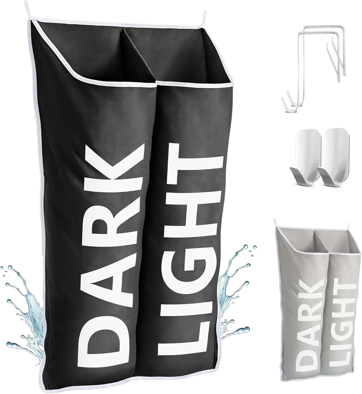 Hanging Laundry Hamper Bag XL 40x22", Space Saving over the Door Storage Bags, Behind the Door