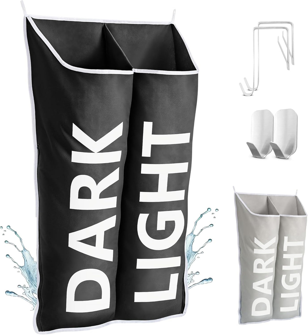 Hanging Laundry Hamper Bag XL 40x22", Space Saving over the Door Storage Bags, Behind the Door