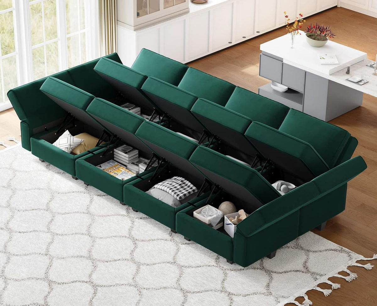 Belffin Modular Sectional Sofa with Storage Chaises Sectional Sleeper Sofa Couch 8 Seat Sectional