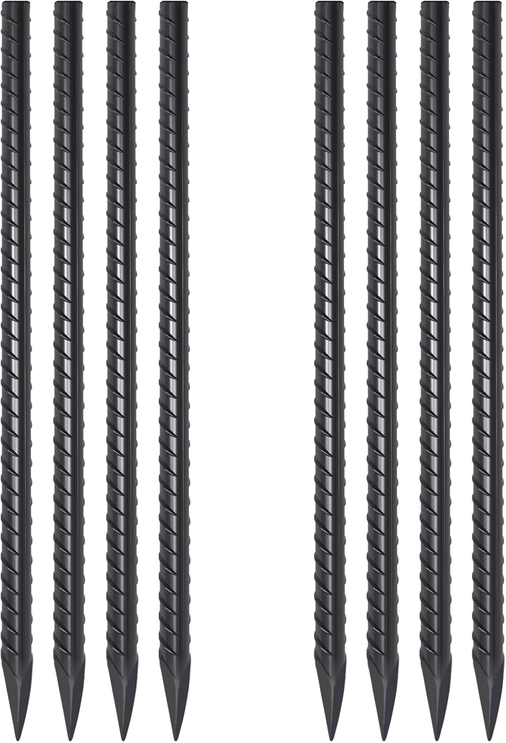 VVOKGO Rebar Stakes 24 Inch Ground Straight Concrete Form Stakes Heavy Duty (8pcs), 3/8" Diameter