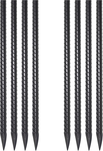 VVOKGO Rebar Stakes 24 Inch Ground Straight Concrete Form Stakes Heavy Duty (8pcs), 3/8" Diameter