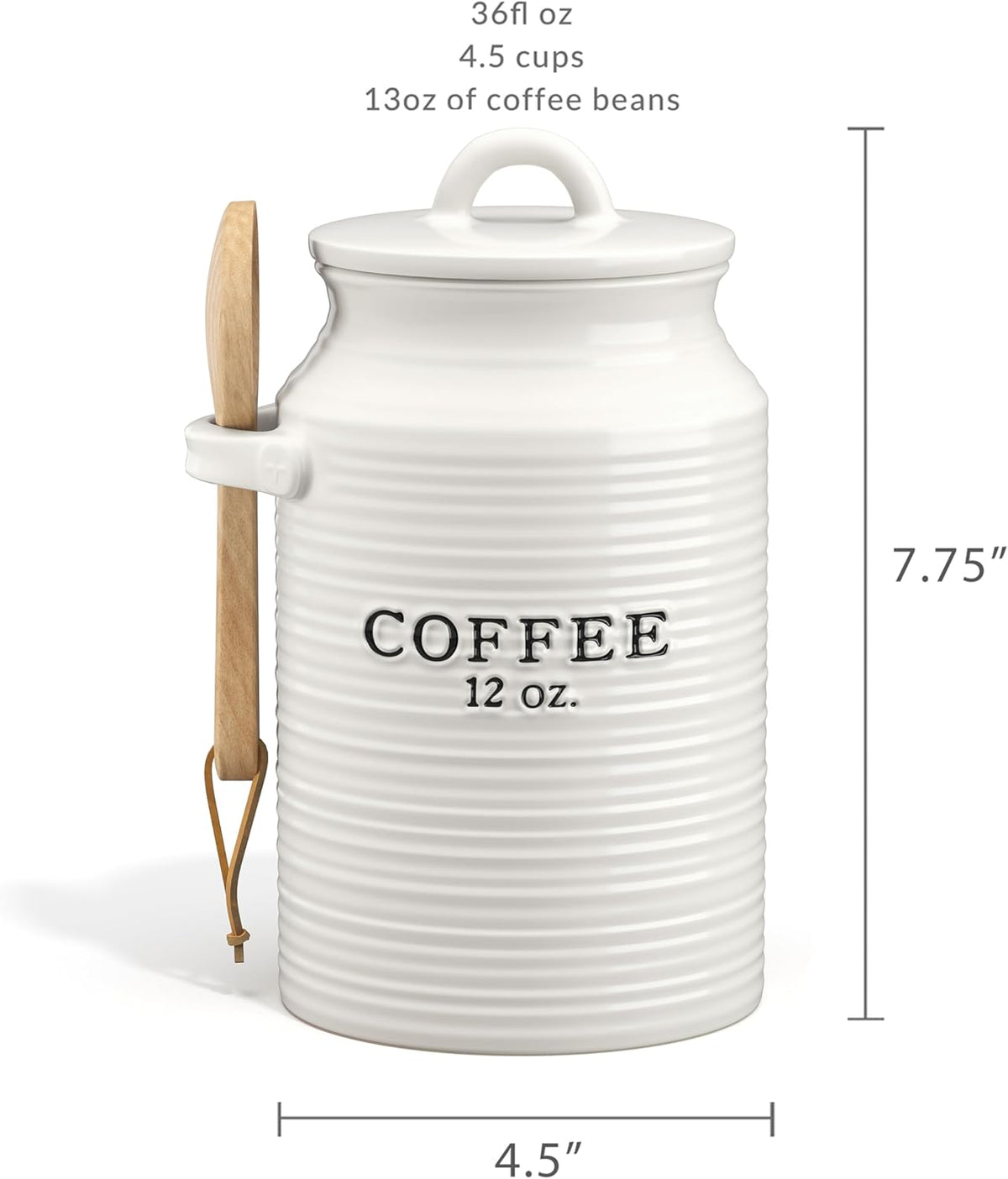 Barnyard Designs Coffee Canister for Kitchen Counter, Decorative Ceramic Coffee Container, Rustic