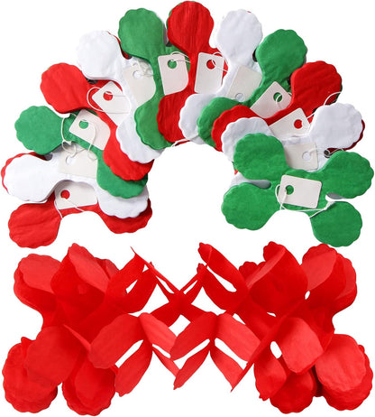 Red-Green White Party-Decorations Christmas Streamers-Garland - 12pcs Mexico Italian 4-Leaf Clover