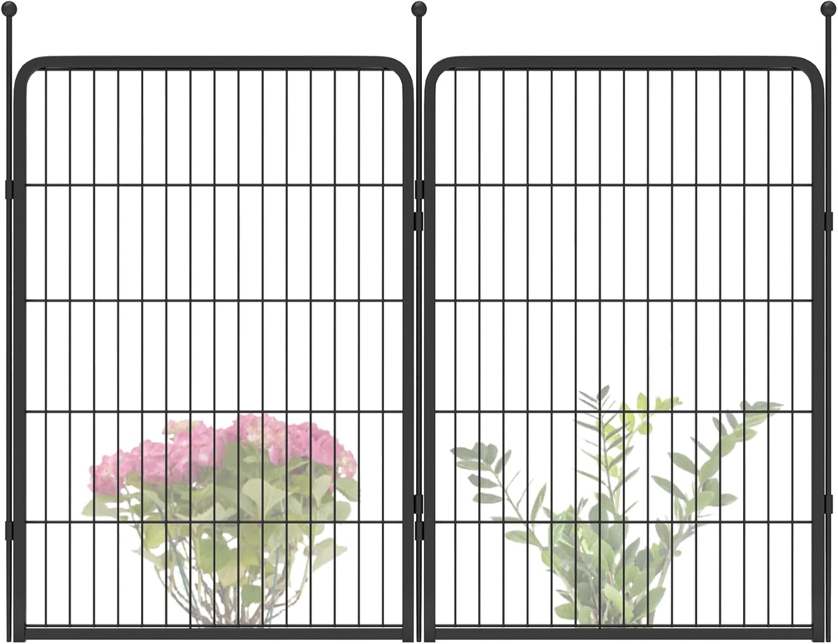 FXW Garden Fence 40in(H) x 4.5ft(L), 2 Panels Decorative Dog Fence Outdoor for The Yard – Heavy
