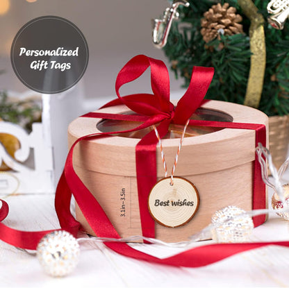 5ARTH Natural Wood Slices - 30 Pcs 3.1-3.5 inches Craft Unfinished Wood kit Predrilled with Hole