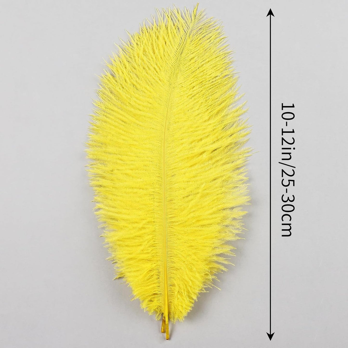 THARAHT Yellow Ostrich Feathers 12pcs Natural Bulk 10-12Inch 25cm-30cm for Crafts Wedding Party