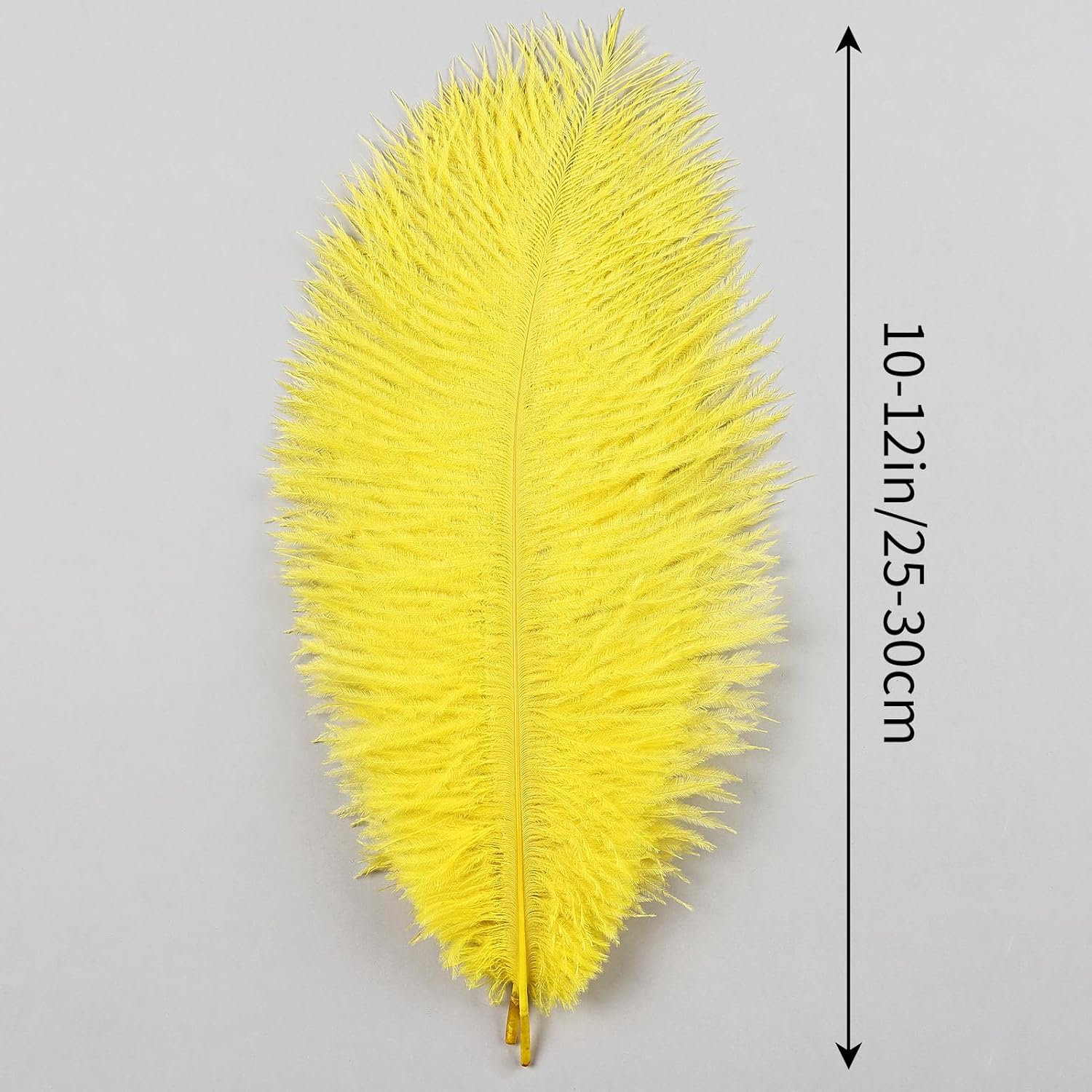 THARAHT Yellow Ostrich Feathers 12pcs Natural Bulk 10-12Inch 25cm-30cm for Crafts Wedding Party