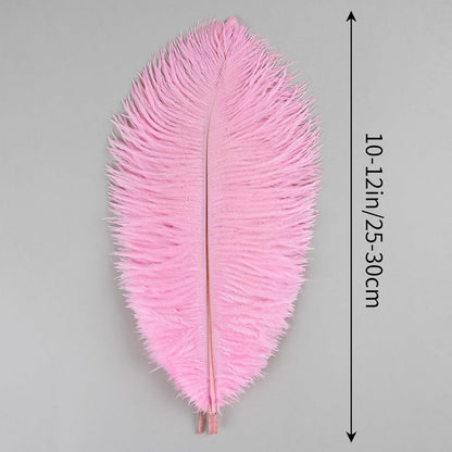 THARAHT Pink Ostrich Feathers 24pcs Natural Bulk 10-12Inch 25cm-30cm for Crafts Wedding Party