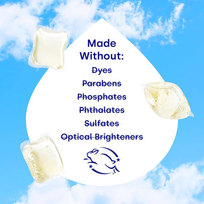 Dropps Odor & Stain Biobased Power Laundry Detergent Pods, Orange Blossom (64 Pods) - HE Compatible