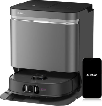 Eureka J15 Ultra Self Emptying Robot Vacuum, 19,000 Pa Suction, Flex-Arm Mop Design, 167℉Hot Water