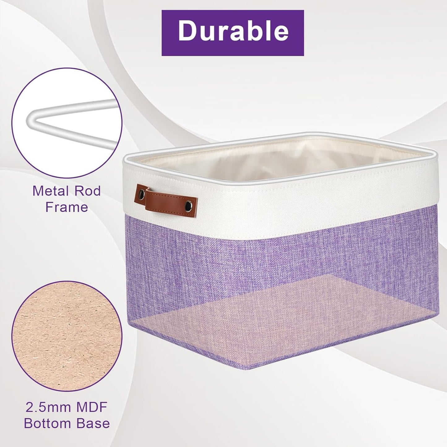 Storage Bins Large Fabric Storage Baskets for Shelves 3 Pack, Decorative Linen Closet Baskets with