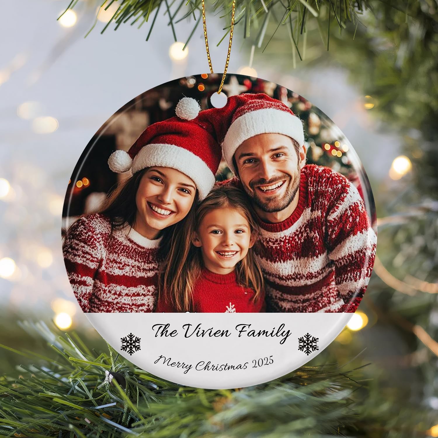 Personalized Christmas Ornaments 2025,Custom Christmas Ornament with Photo Text,Personalized