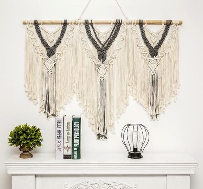 guzhiou large macrame wall hanging - Boho Tapestry Macrame Wall Decor Art- Chic Bohemian Handmade