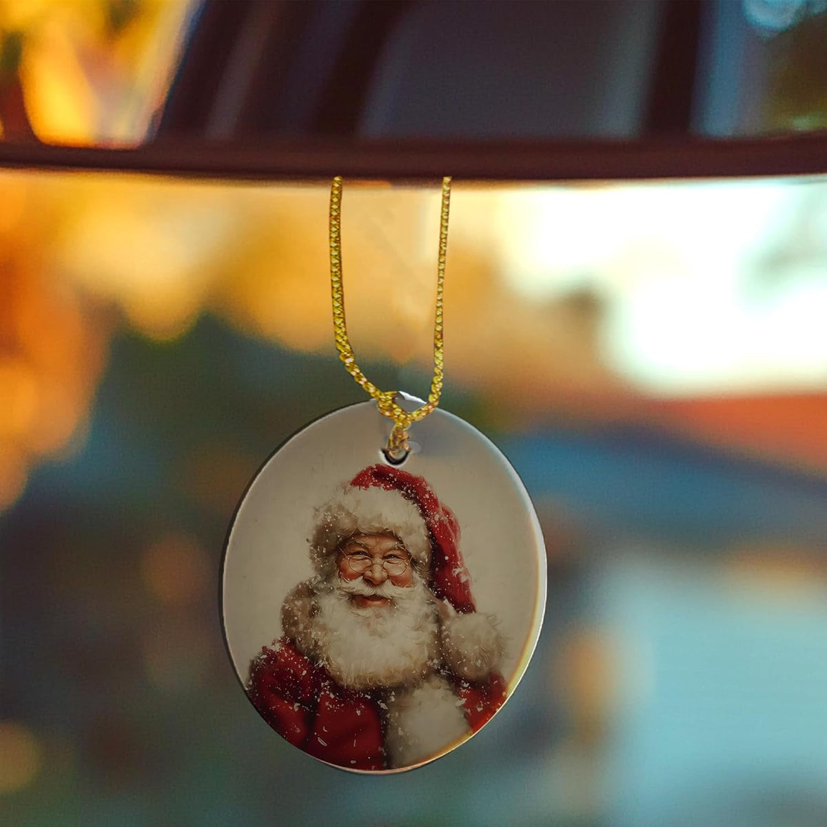 Vintage Christmas Santa Ceramic Ornament Gifts, Retro Christmas Winter Santa Claus Decorative