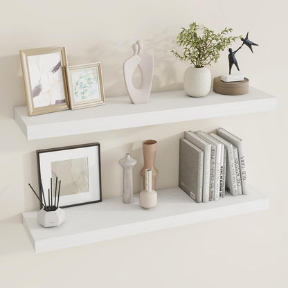 36 inch Floating Shelves Wall Shelves for Office with Invisible Brackets, 8 inch Deep Shelves for