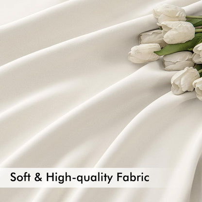MIULEE Ivory Back Tab Blackout Curtains 84 Inch Length 2 Panels Set for Living Room Bedroom