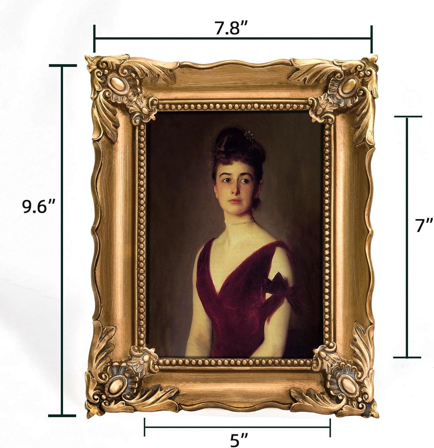5x7 Vintage Picture Frame with Embossed Flower Design, Ornate Gold Frame for 5x7 Pictures