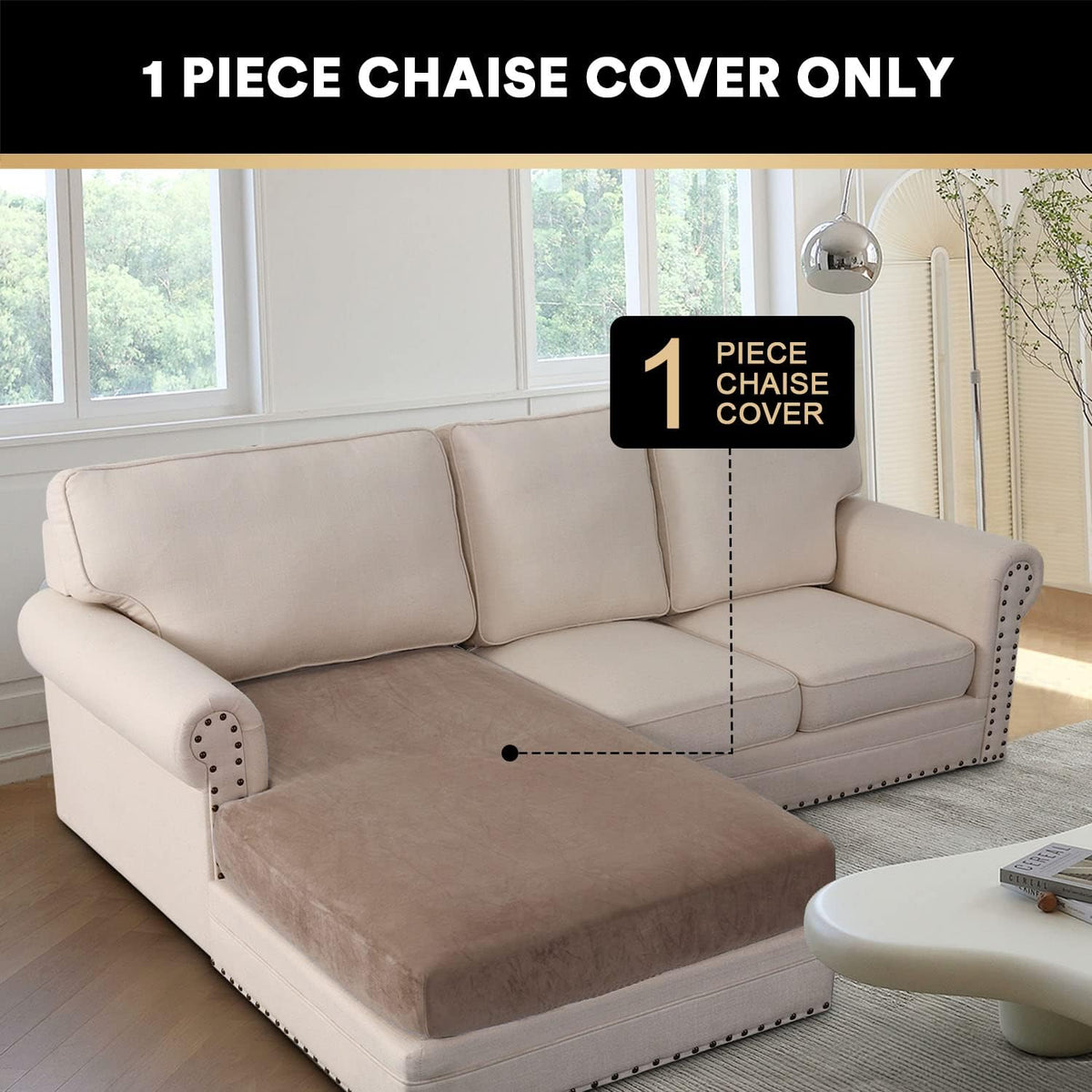 PrinceDeco Sectional Couch Covers Velvet Couch Cover for Dogs Washable L Shaped Couch Cover 1 Piece