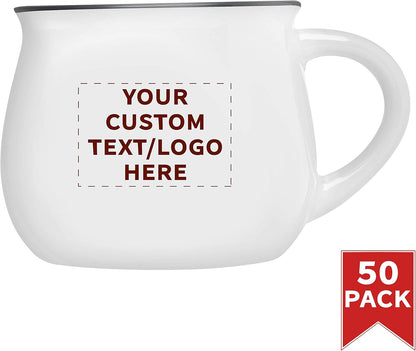 Custom Glazed Campfire Coffee Mugs 12 oz. Set of 50, Personalized Bulk Pack - Perfect for Coffee