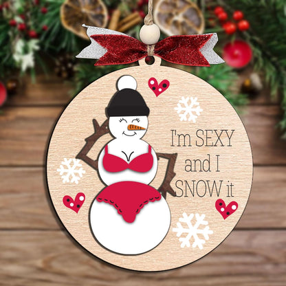 Funny Holiday Ornament 2025 – Wooden Christmas Tree Decoration for Adults - Exchange Funny
