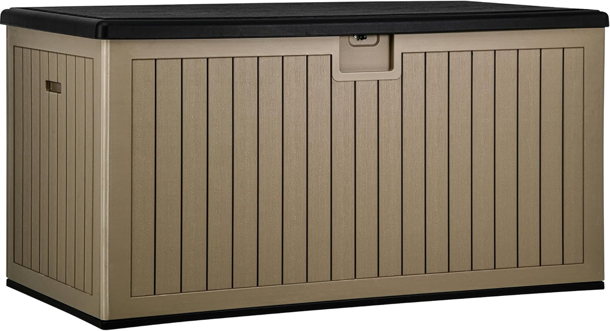 YITAHOME 230 Gallon Large Deck Box with Divider & Side Handles, Outdoor Double-Wall Storage for