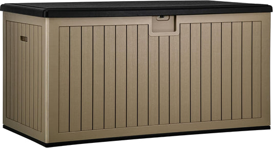 YITAHOME 230 Gallon Large Deck Box with Divider & Side Handles, Outdoor Double-Wall Storage for