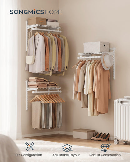 SONGMICS HOME Closet System, Closet Insert Organizer, 3-6 ft Closet Shelves