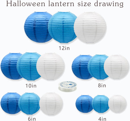 Paper Lanterns Party Decorations Blue - Hanging Paper Lanterns Indoor Outdoor - Wedding Graduation