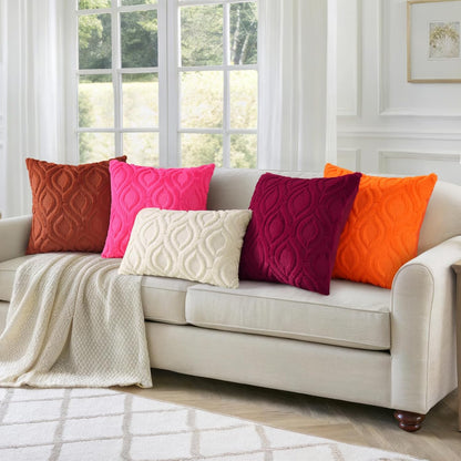decorUhome Fall Throw Pillow Covers 22x22 Inch Set of 2, Soft Plush Decorative Faux Fur Orange