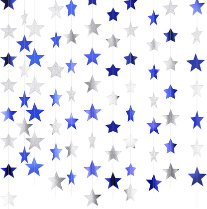 Patelai Glitter Star Garland Banner Decor 130 Feet Star Hanging Bunting Banner Twinkle Backdrop for