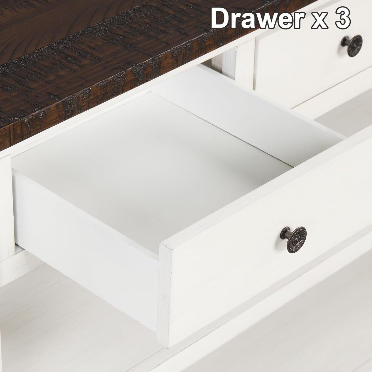 Farmhouse Wood Entryway Console Table 48-Inch Modern Sofa Entry Table with Drawers and Storage