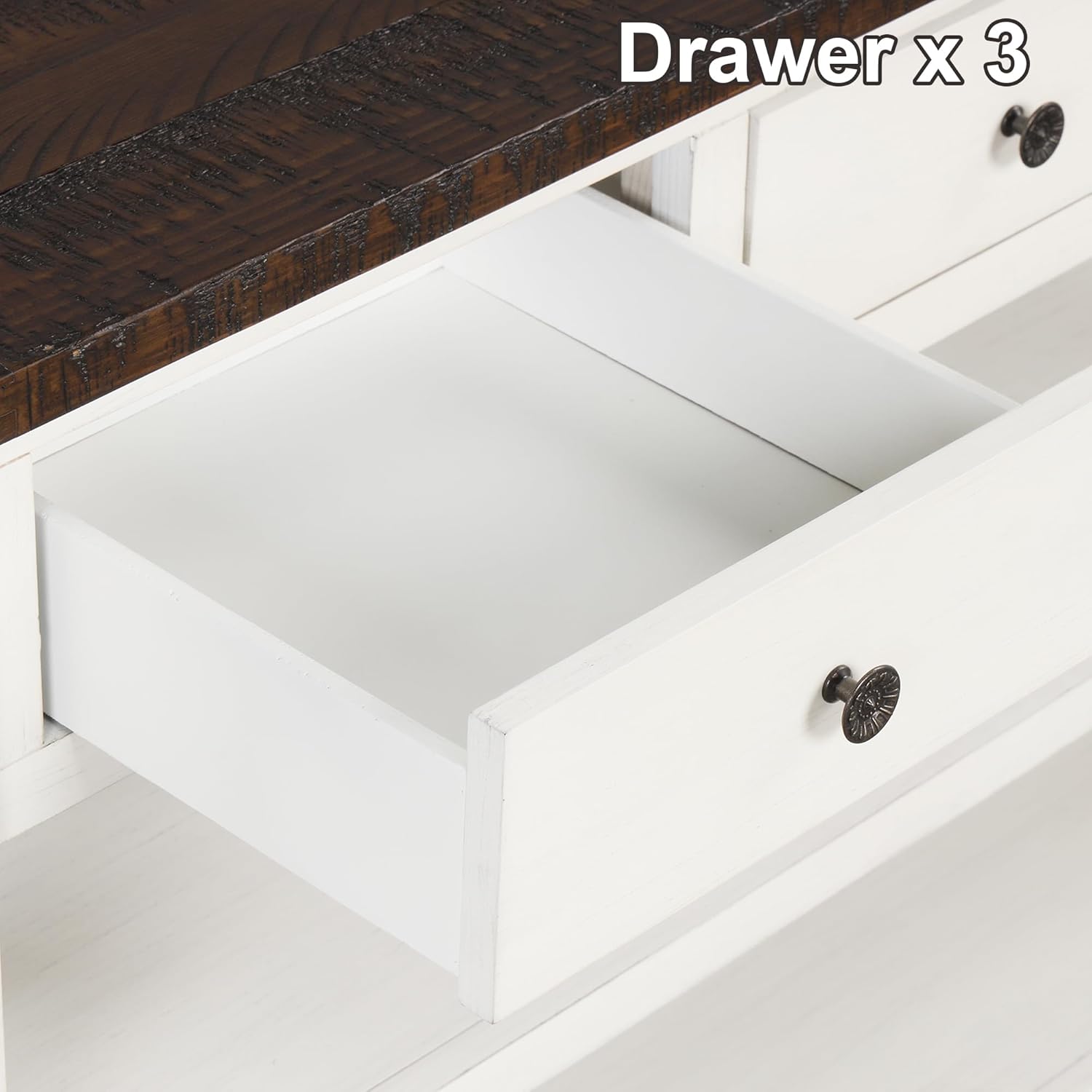 Farmhouse Wood Entryway Console Table 48-Inch Modern Sofa Entry Table with Drawers and Storage