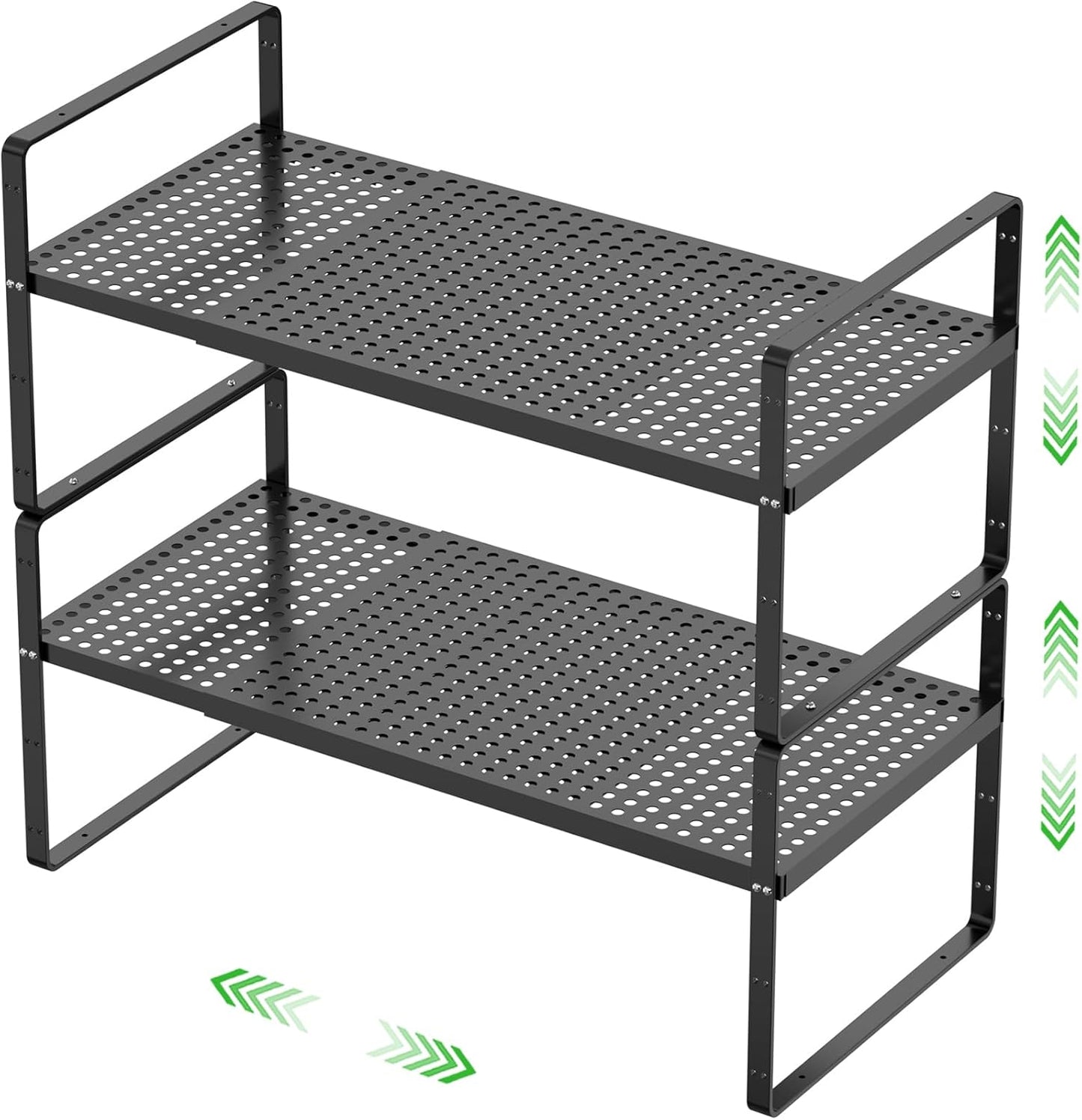 Expandable Cabinet Storage Shelf Stackable Organizer Rack for Kitchen Bathroom Pantry Spice